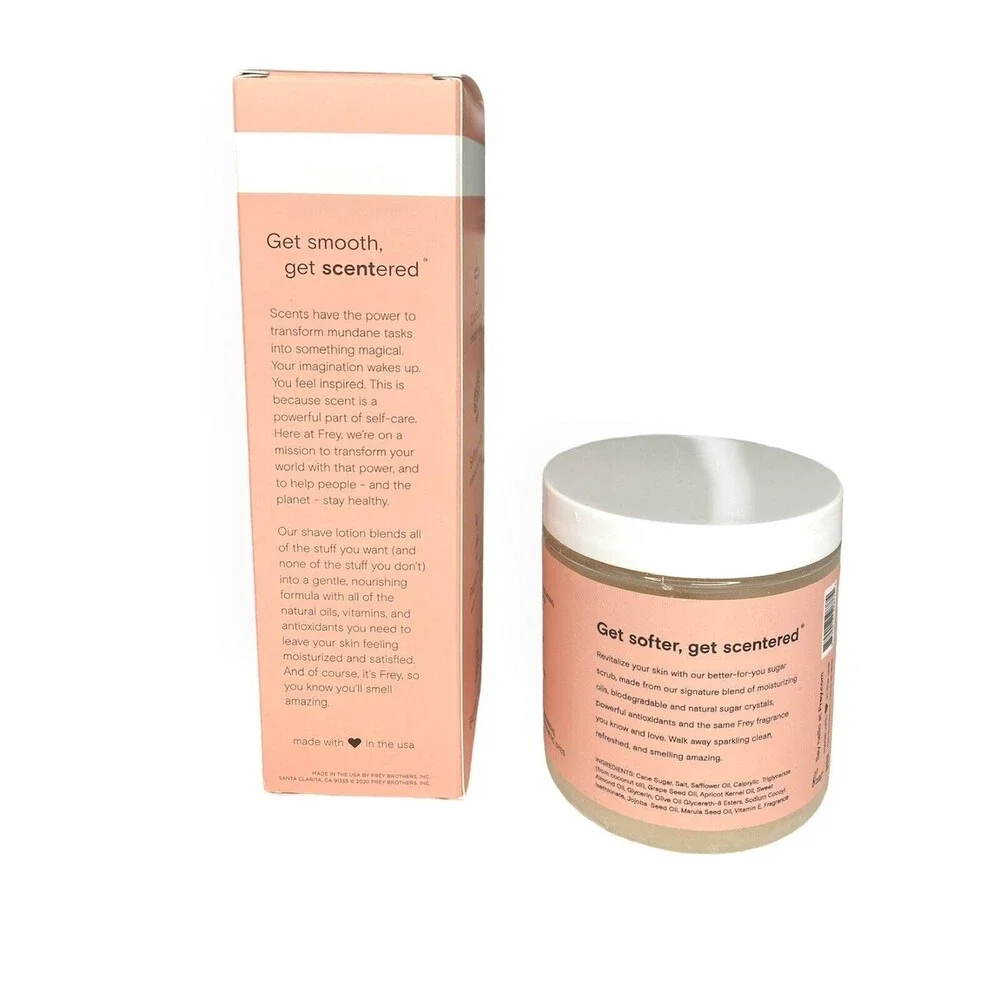 FREY Shave Lotion and Sugar Scrub Set (2 Products) Jasmine Rose White Cedar NEW